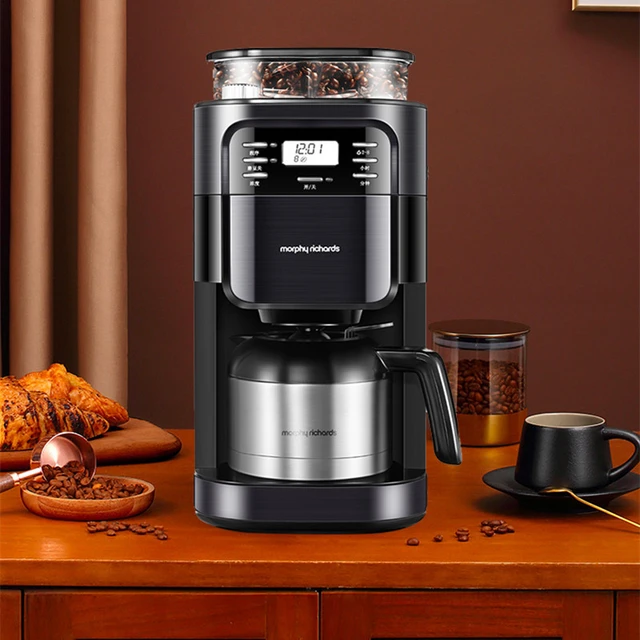 Máquina de café automática americana, molinillo de café por goteo, cafetera  de aislamiento térmico de acero inoxidable para el hogar - AliExpress