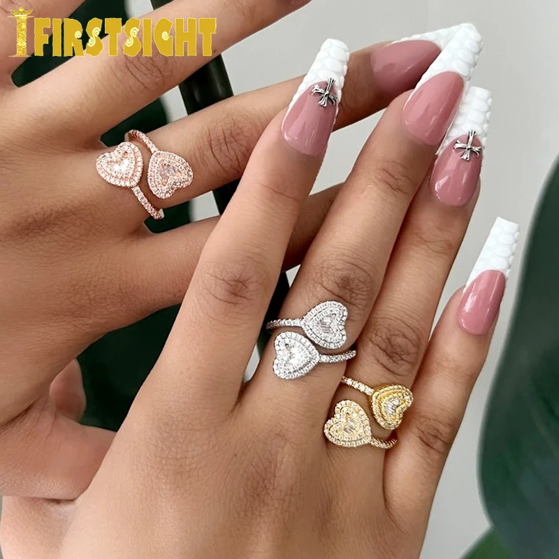 Anello a Fascia Aperta Con Zirconia Cubica Blu Malocchio Turco Per Donne Ragazze Scintillanti Placcato In Oro Alla Moda Regolabile Impilabile Protezione Delle Dita Carino Gioielli Regali Figlia