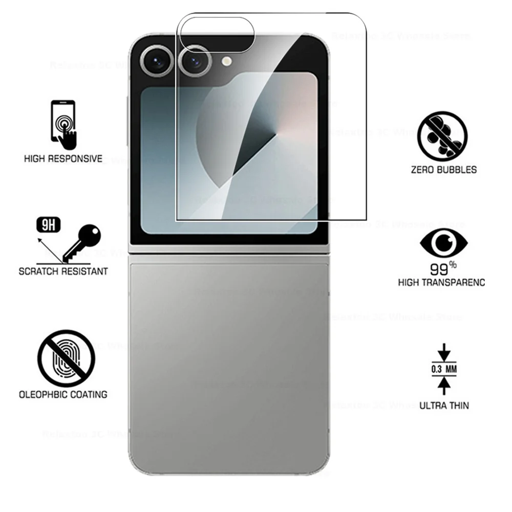 6-in-1 Full Coverage Tempered Glass Screen and Camera Lens Protector for Samsung Galaxy Z Flip Series