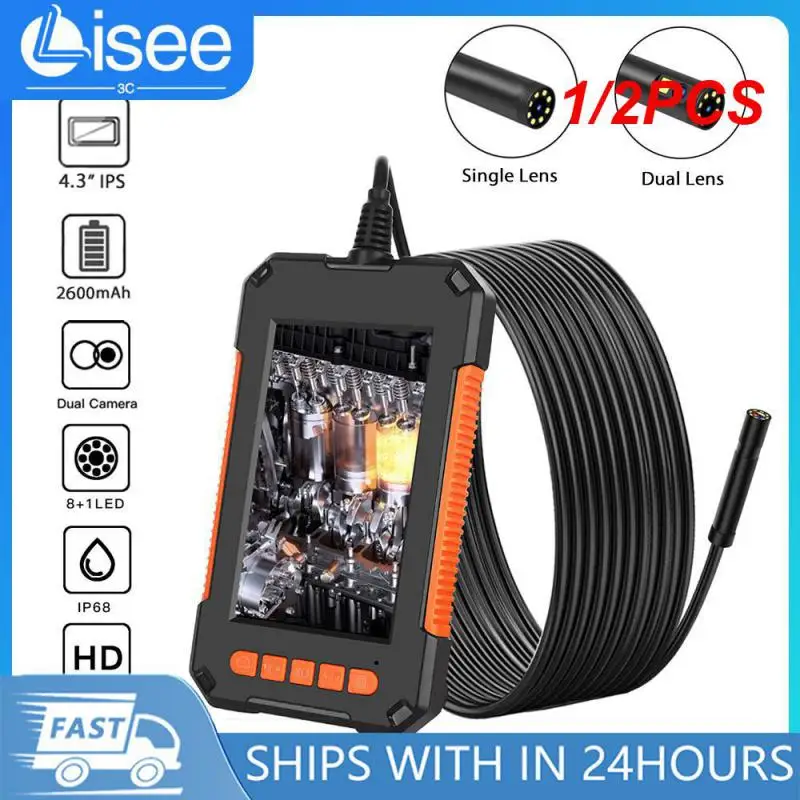 

1/2PCS Screen Industrial Endoscope Camera IP67 8mm Single&Dual Borescope 8LED Lens HD1080P For Car Engine Sewer Pipe Inspection