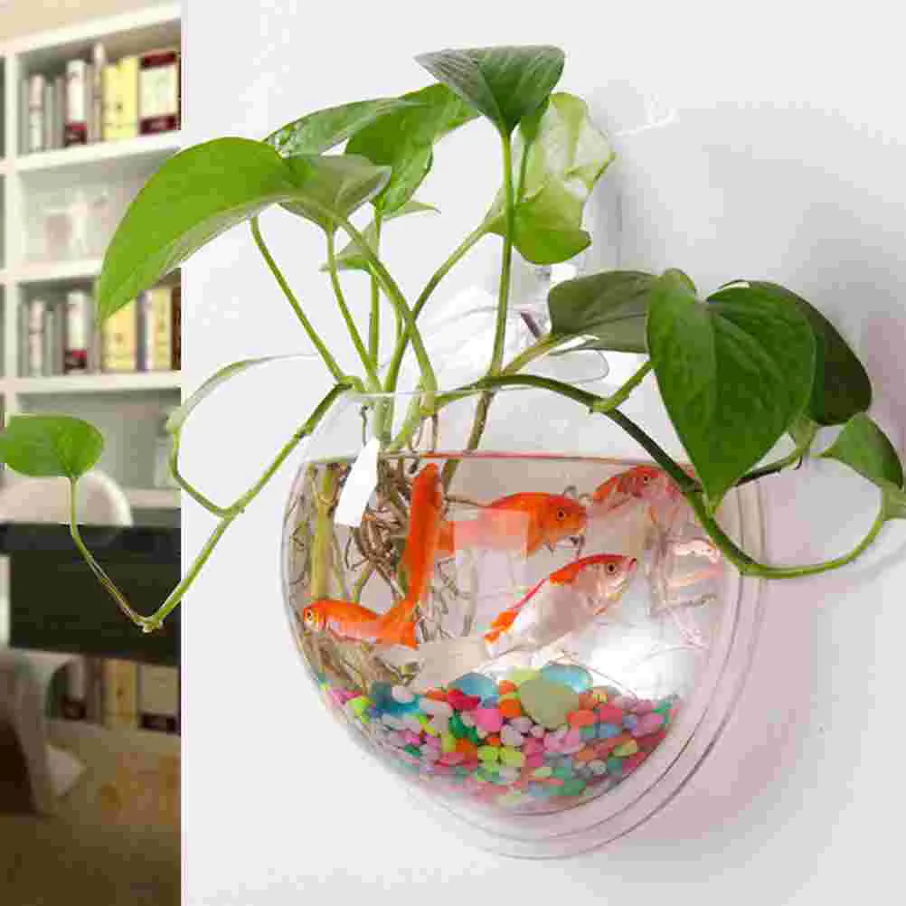 

Wall Mounted Fish Tank Clear Bowl Wall-mounted Vase Pots for Plants Hydroponics Acrylic