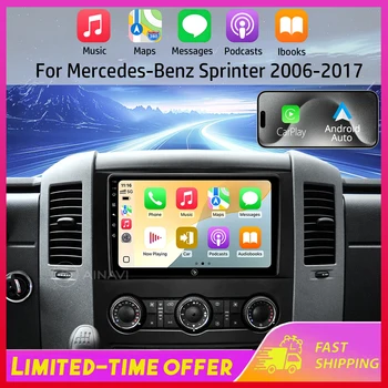 Radio Carplay de 10 Pulgadas para Mercedes Benz Sprinter 2006-2017 Crafter, Android Auto Inalámbrico, DSP, 4G, Multimedia para Auto, Pantalla HD IPS 1