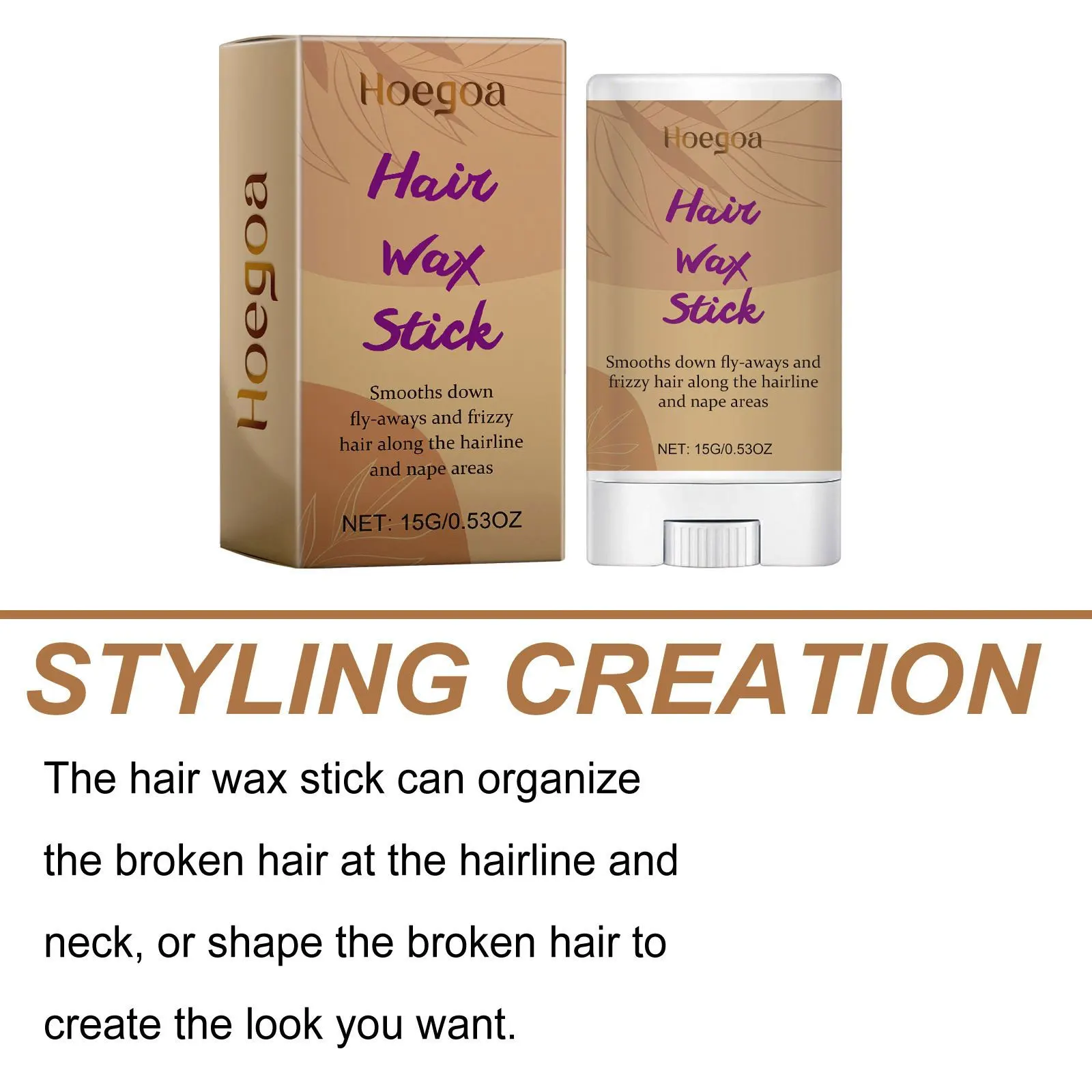 Portable Hair Wax Stick Wig Styling Repair Broken Keep Fixed Prevents Frizz Non-greasy Reduce Fluffy Professional Wax Stick Gel