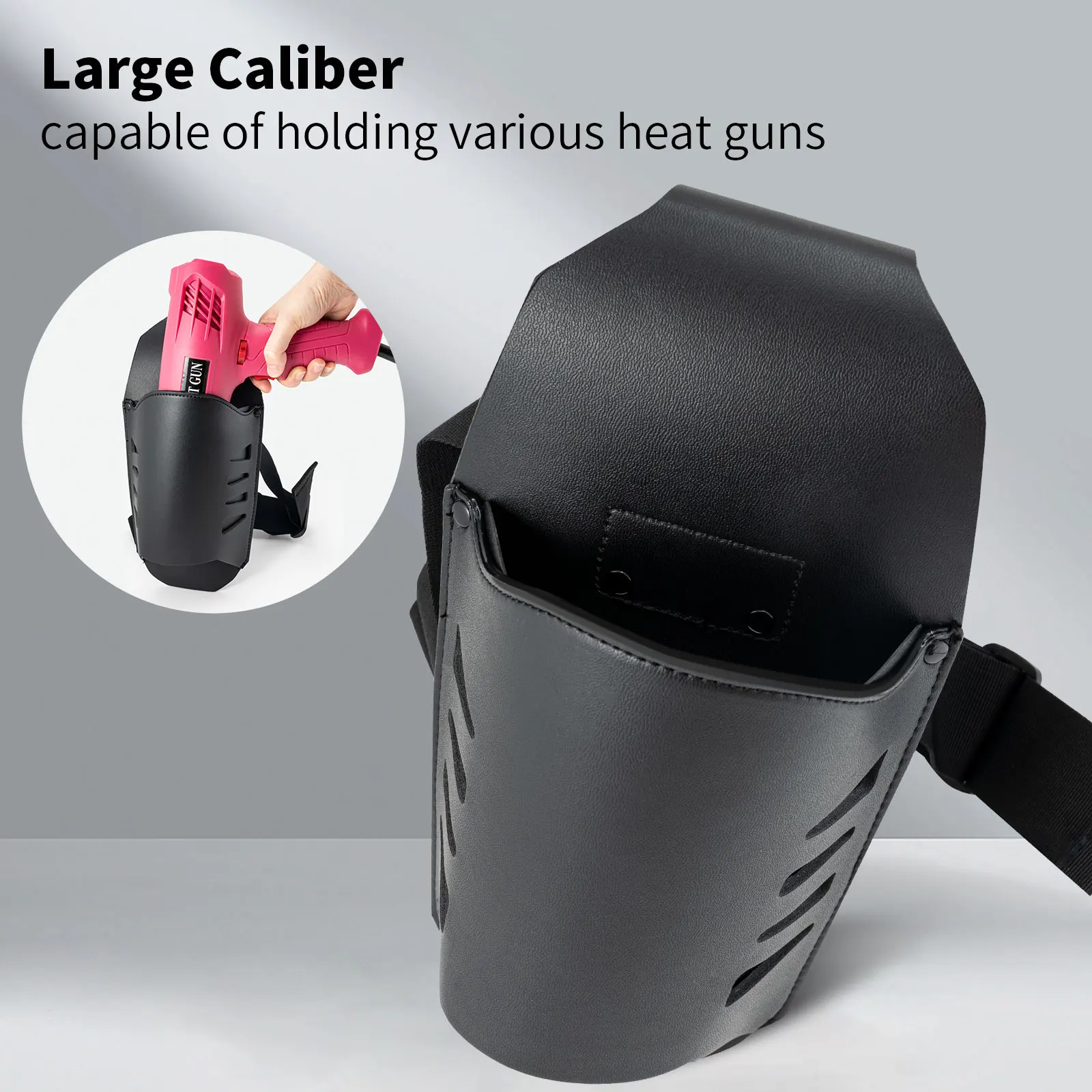 FOSHIO Car Vinyl Wrap Faux Leather Heat Gun Holder with Waist Belt Heat Resistant Waterproof Hot Air Gun Carrying Tool Bag Pouch
