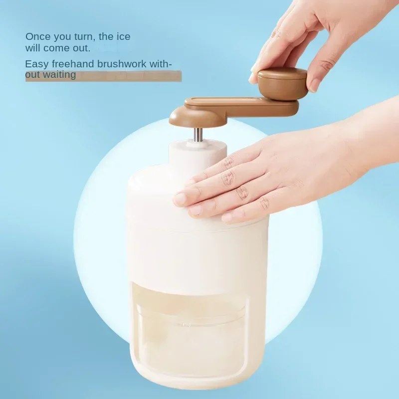 Manual Ice Crusher 1/2/4PCS Shaved Ice Machine Manual Snow Cone Machine Portable Hand Crank Ice Crusher Free Cube Tray Kitchen Tool