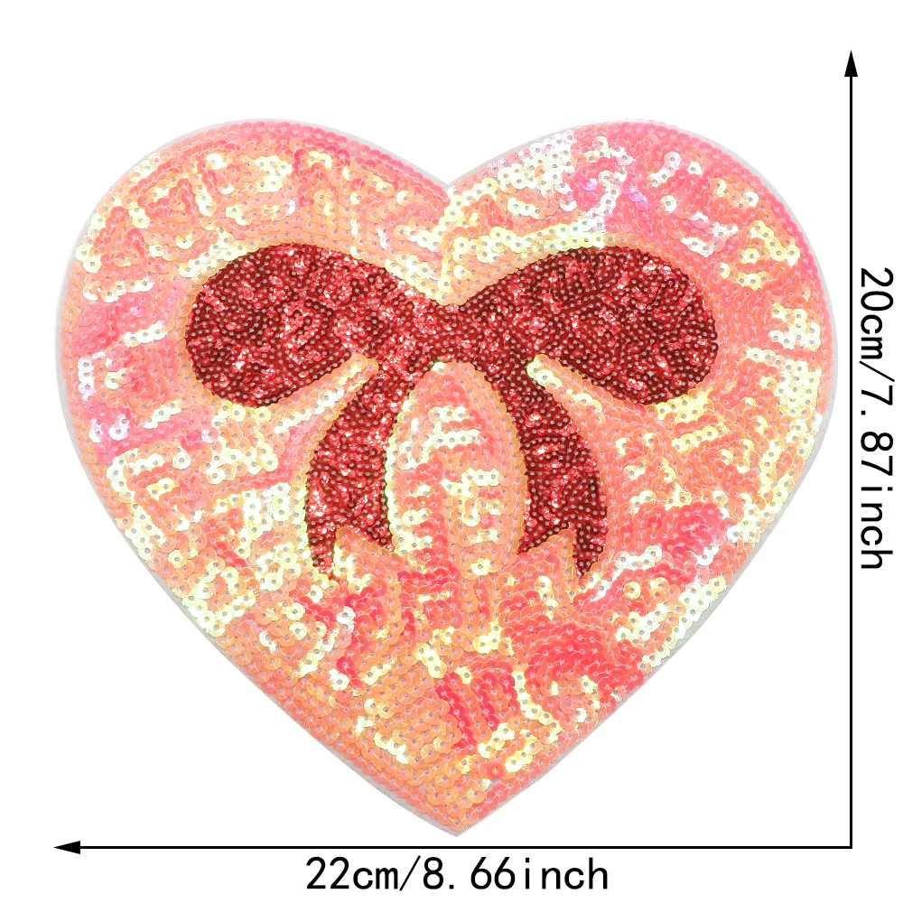 1PC Liebe Herz Santababy Pailletten Applikation Liebhaber Patches Eisen auf bestickt Patch für Kleidung Kleid Jeans T-Shirts Kostüm – Detail 3