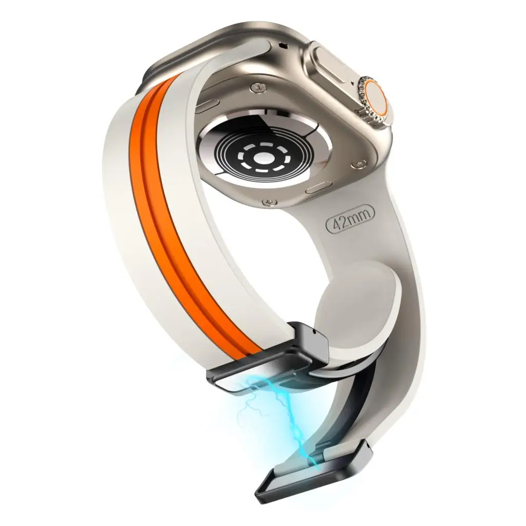 

Ремешок с магнитной застежкой для Apple Watch Ultra 2 band, силиконовый браслет для iWatch series 7 3 6 5 se 8 9, 49 мм 44 мм 40 мм 45 мм 41 мм 38 мм