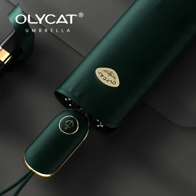 Luxus Lapos Esernyő Nőknek Uv Védelem Összecsukása Aranyos Napsósárlányok Szélálló Nyári Olycat Automatikus Parasol