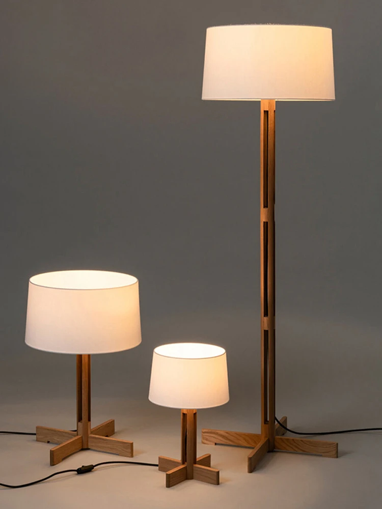 

Japanese style homestay solid wood decorative desk lamp Nordic creative personality floor lamp designer living room bedroom
