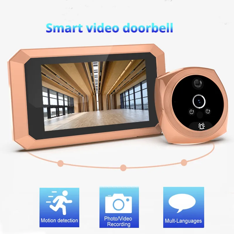 

Video Doorbell Digital Peephole 3.5" Indoor Screen Monitor Door Camera Viewer Motion Detection Photo Auto Record Home