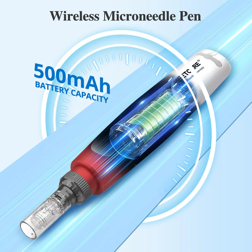 Electric Wireless Microneedling Derma Pen Bayonet Cartridge Needle 5 Speed Beauty Skin Care