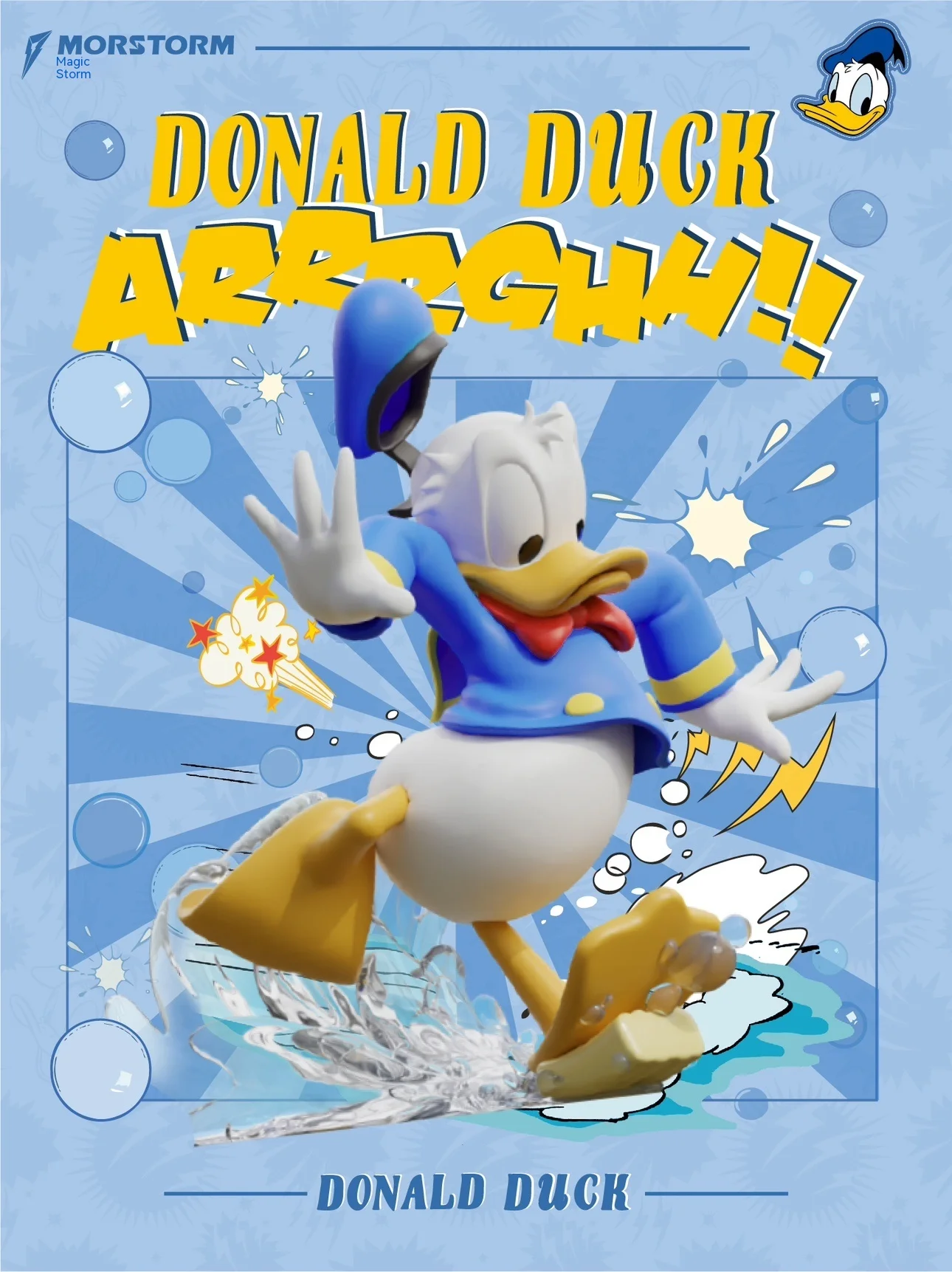 

Spot Disney MORSTORM Magic Storm Sliding Duck Desktop Decoration Donald Duck Handmade Trendy Play