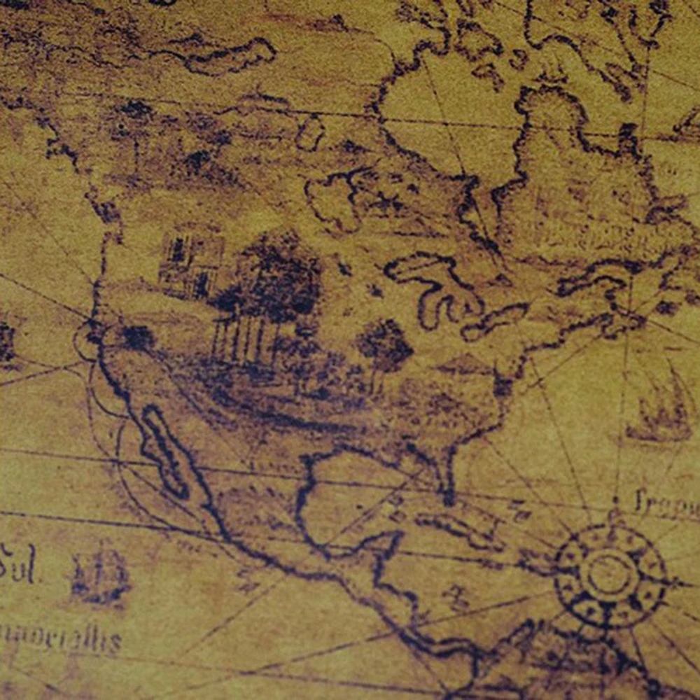 Non Water-proof World Map Large Retro Paper Map Gifts Decoration 71*51 cm
