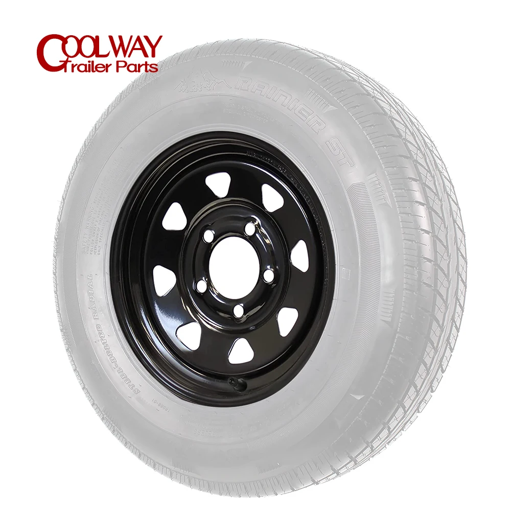 13 Inch X 4.5J Black Spoke Trailer Rim 5 -114.3 Car Bolt Pattern Caravan Boat RV Parts Accessories
