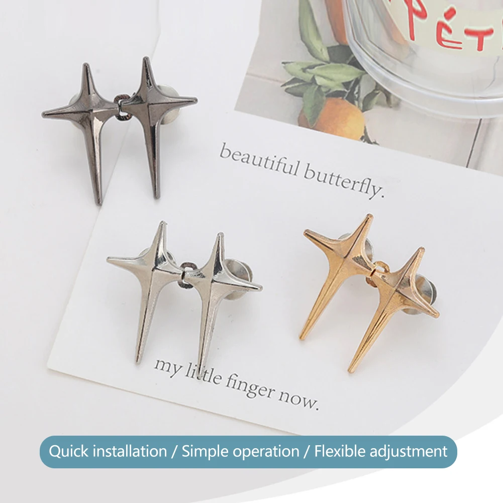 Decorative Star Shaped Waist Buckle No Sewing Retractable Adjustable Waist Button Jean Pant Waist Tightener