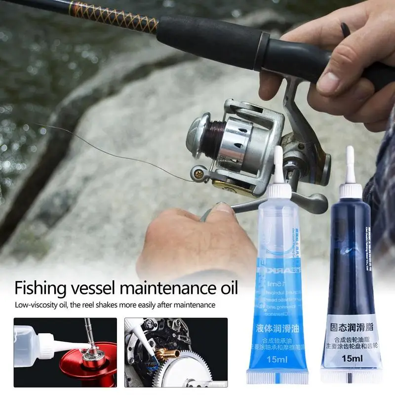 Grease Lubricant Fishing Accessories 2Pcs Fishing Reel Lubricant Oil Grease For Reel Maintenance