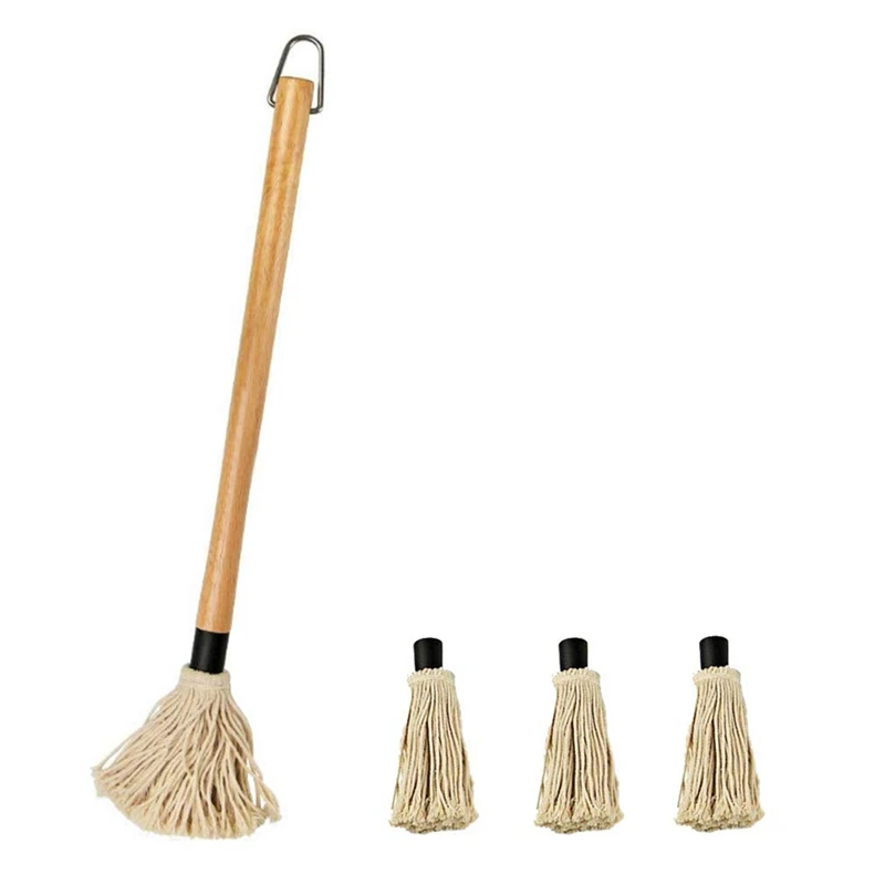 

BBQ Basting Mop With Wooden Handle,Designed To Absorb Sauce,Perfect For Barbecue Grilling & Smoking