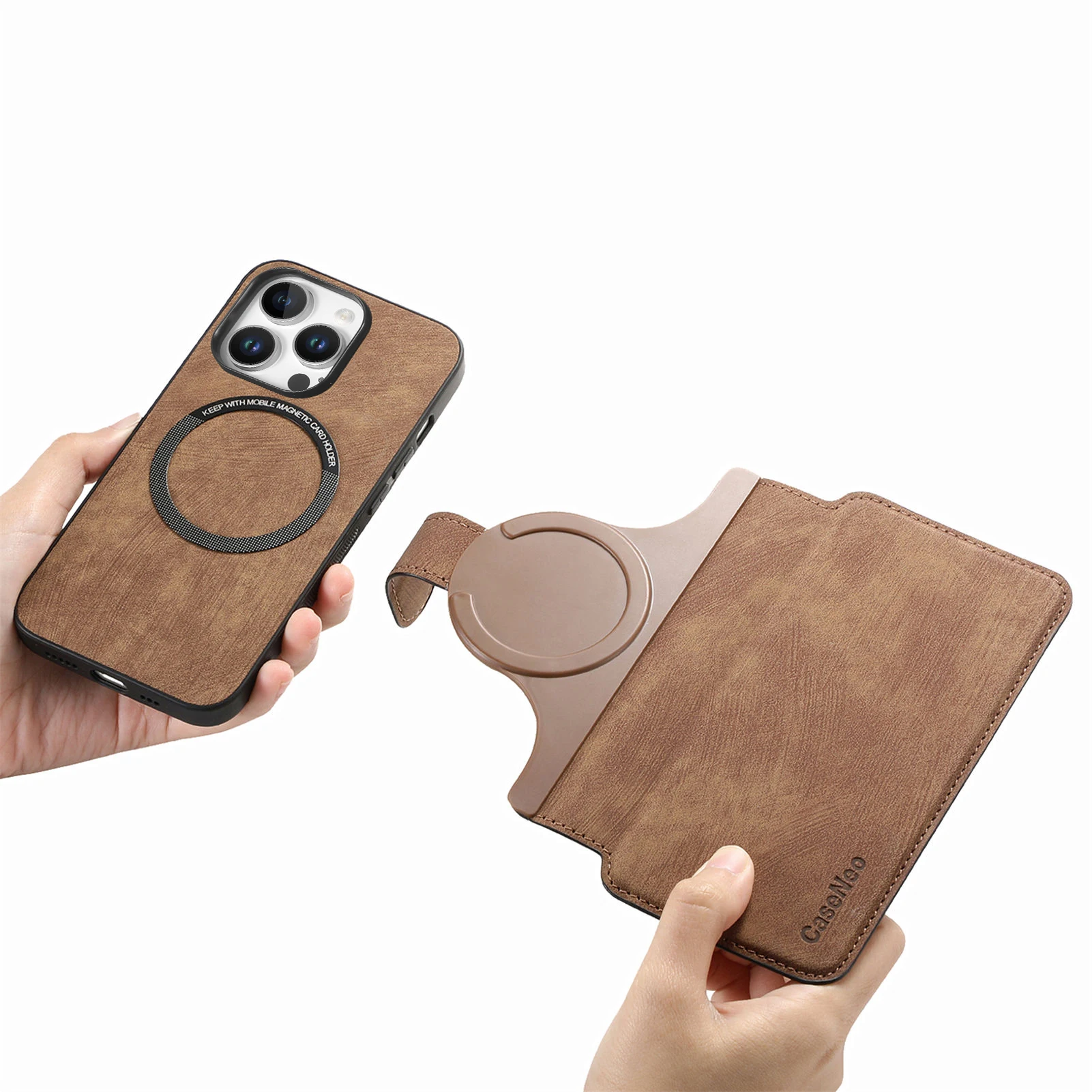 Premium Flip Leather Wallet Case with Detachable Card Slot Holder
