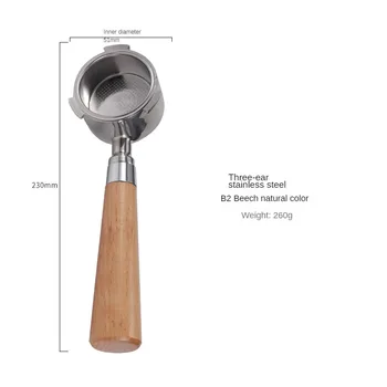 Delonghi ECO685 바닥 없는 커피 머신, 3 귀 단단한 나무 손잡이, 스테인레스 스틸 필터 커피 액세서리, 51mm