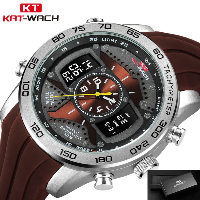 2022 KAT-Wach Watch Digital Men JPN Movement watches Quartz Male Chronograph Luxury Men Sports Wristwatch Relogio Masculino 