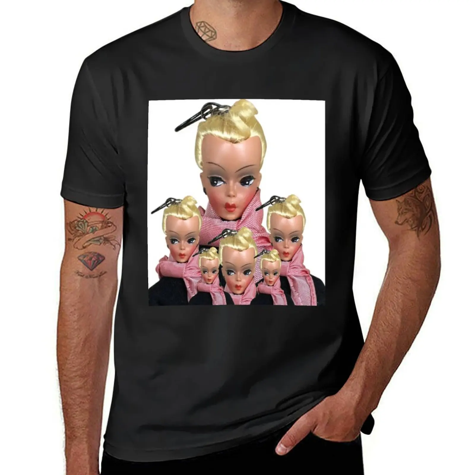 vintage doll valley kitsch retro print mask T-Shirt vintage clothes graphics mens t shirt