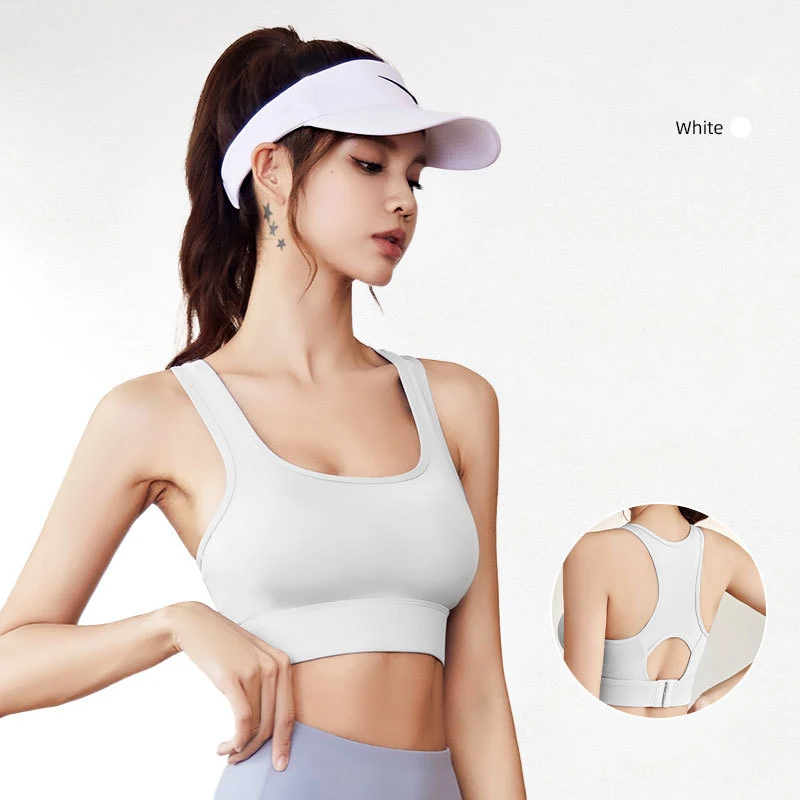 

Fitness bra tops for women push-ups without wires adjustable buckles yoga workout running sports bra