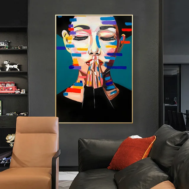 Oil Painting Pure Hand-painted Beautiful Girl Modern Abstract Hanging Painting For Home Decor Wall Art Decoration Best Gifts