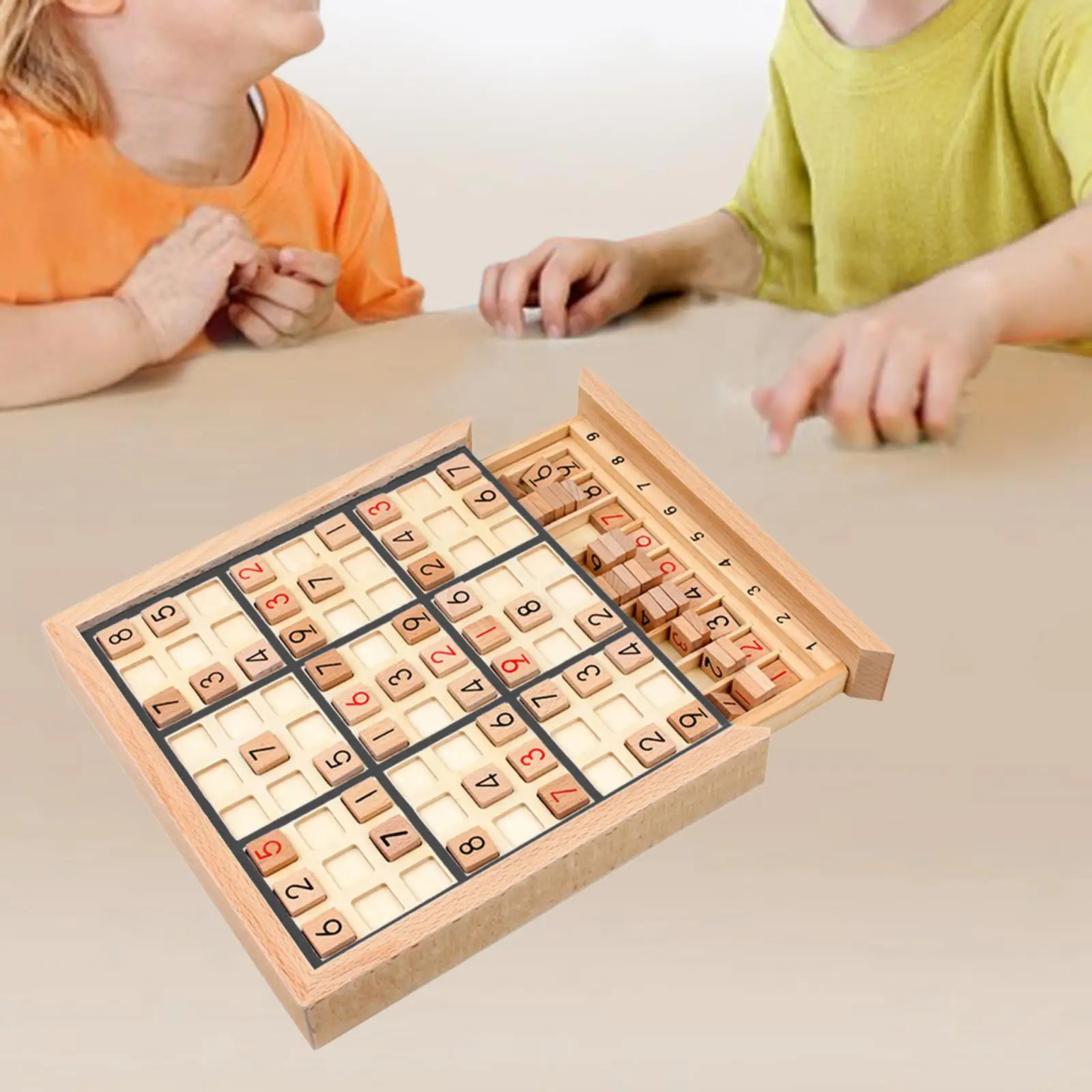 Wooden Sudoku Board Intelligence Montessori Chess Toy Puzzles Desktop Game Brain Teaser Portable Math Toy for Kids Families Game 3