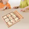 Wooden Sudoku Board Intelligence Montessori Chess Toy Puzzles Desktop Game Brain Teaser Portable Math Toy for Kids Families Game 3