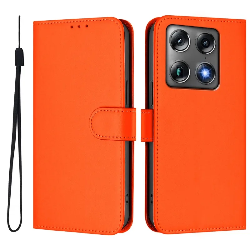Premium Wallet Flip Cover Phone Case with Signature Lanyard and Magnetic Buckle