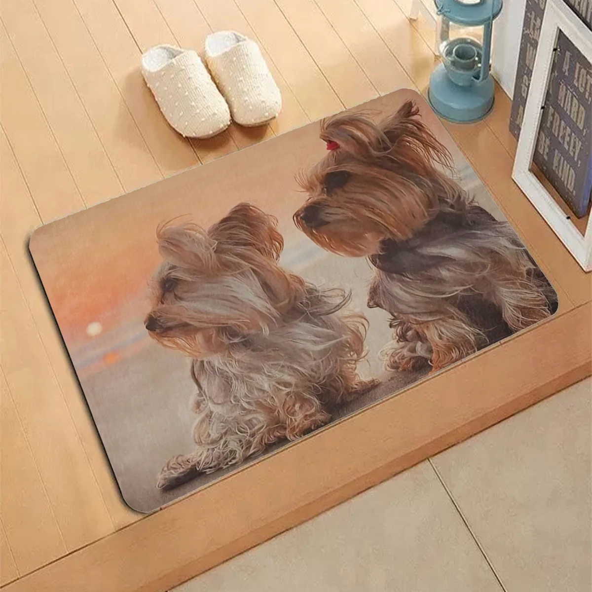 British Malta Dog Zerbino 3D Decor Print Pet Carpet Soft Flanella Zerbini Antiscivolo Per Il Portico Della Camera Da Letto