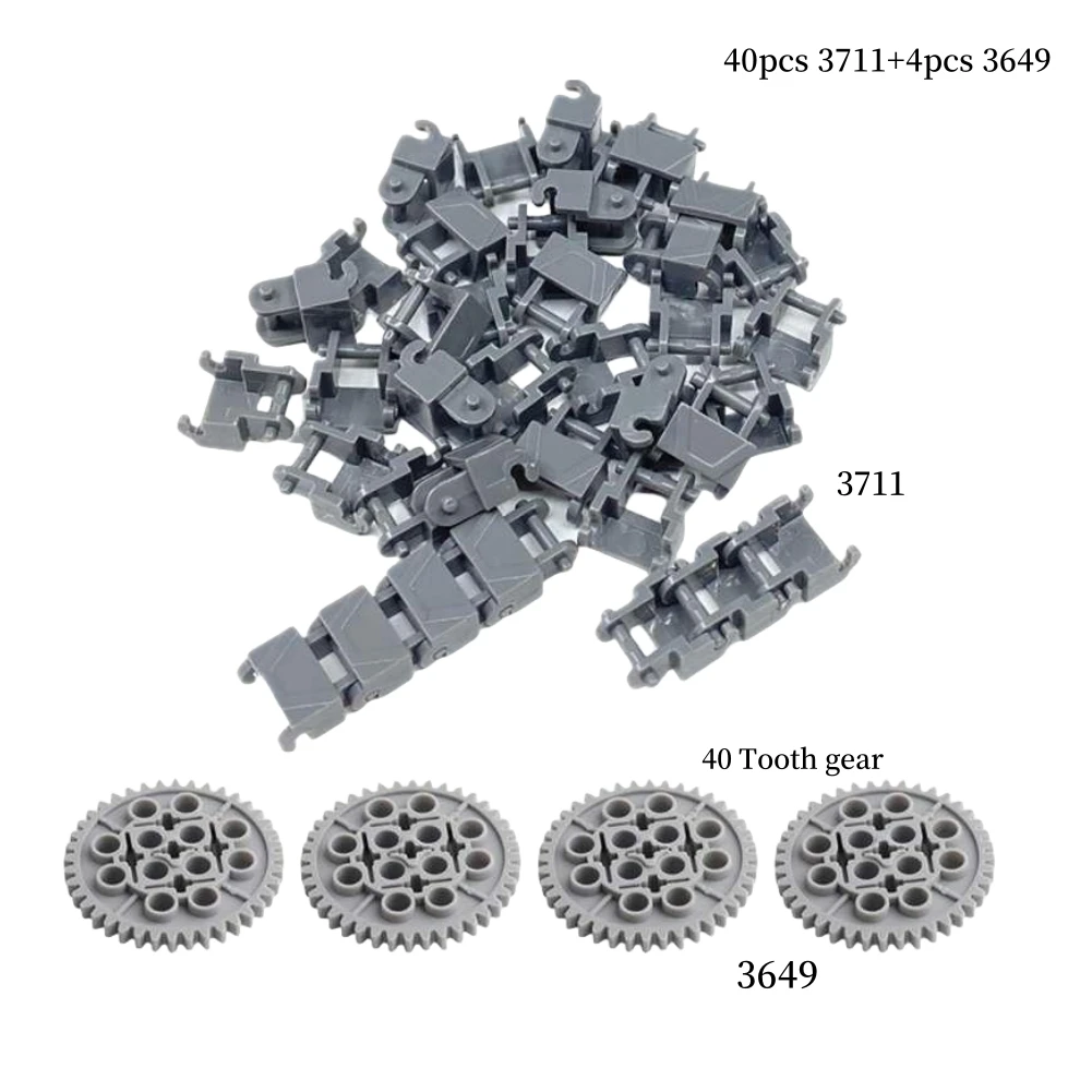 MOC Bulk Technical Parts Pin Bricks Set Axle Chains Connector Gear Set Shaft Building Blocks Compatible with Legoeds 9686 3649