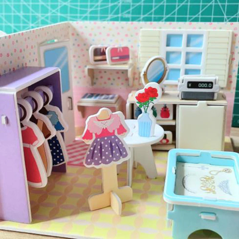 Doll Blogger's Doll House (ASSEMBLED and printed on waterproof photo paper  with cold laminating film for protection), Birthday Christmas Gift Paper  Doll House, Paper Doll, Kids Activity, Quiet Book