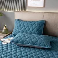 Taie d'oreiller imperméable rembourrée en coton brossé, ensemble une pièce/2 pièces, housse de coussin douce et respirante pour chambre à coucher et lit 1