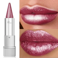 Rouge à lèvres Pearl Shimmer pour femmes, couleur métallique haute brillance, imperméable, anti-taches, longue durée 24 heures, Gla léger 5