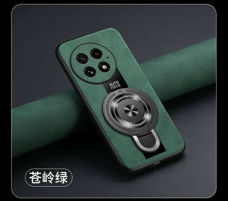 Für OnePlus 13 12 13R Fall Magnetische Ring Halter Luxus Halterung Plexiglas PU Silikon Schaffell Leder Stoßfest Abdeckung – Detail 14