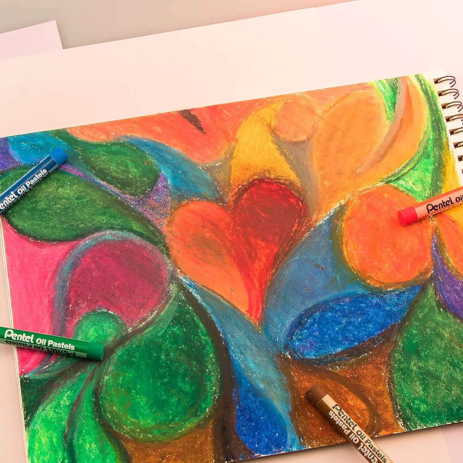 Pentel Arts Ölpastell-Set, 6/12/25/50, verschiedene Farben, brillante Pastellkreide, reibungslos auftragen und einfache Mischung für dezente Farbtöne, PHN – Detail 15