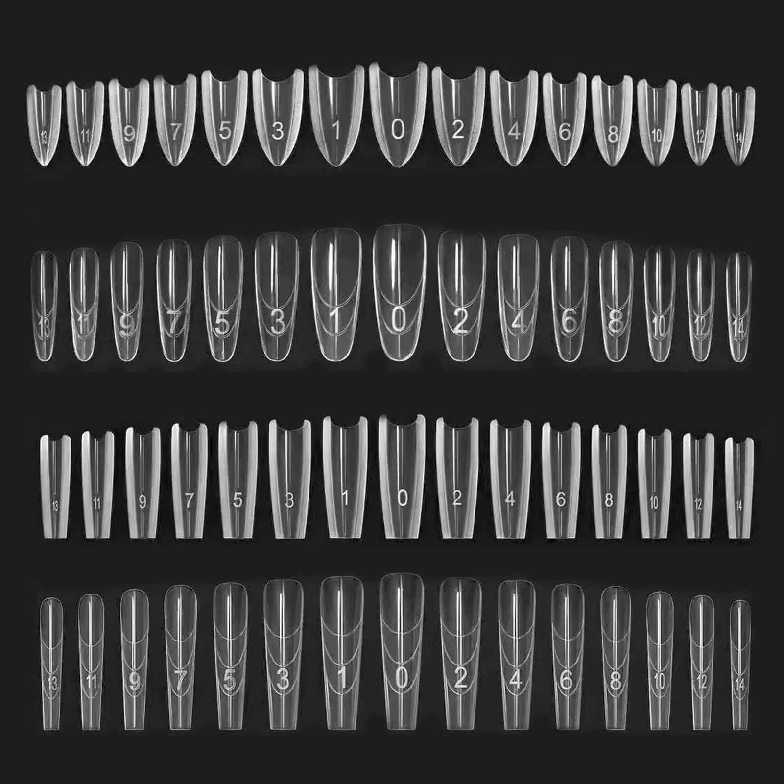 1set Nail Forms Fingernails Crafting Sandwich-Structure Gel Nail Extension Forms for Beginners Professionals Women Girlfriend