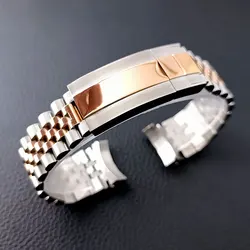 High-Quality GMT Silvery Black Men's Watch Case with Inner Ring - 40.5mm, Precision-Fit (10 silver rose strap)