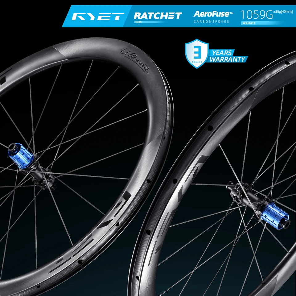 RYET フルカーボンロードホイールセット 自転車 超軽量 1059g ディスク