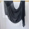 Hijab Ramadan en Rayonne, Coton et Modal, avec bordure en dentelle, Turban respirant, Châle uni en coton, Foulard pour femmes