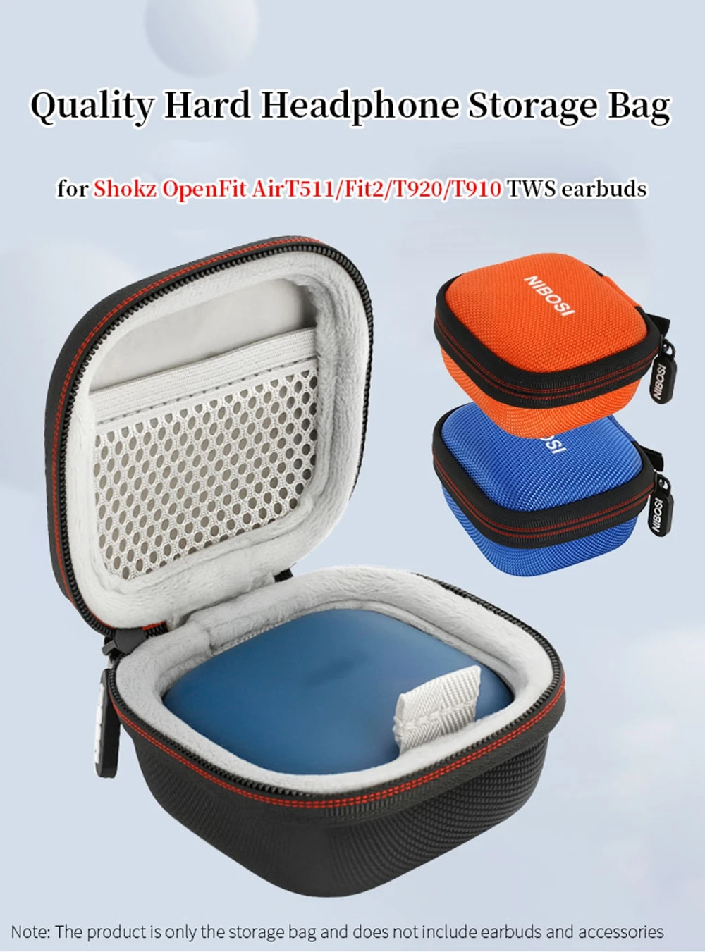 Hard EVA Storage Bag for Shokz Open Fit Fit2 Air T511 T920 T910 TWS Earbuds Box OpenFit Ture Wireless Earbuds Travel Carry Case