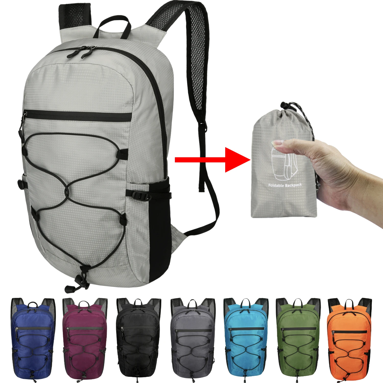Zaino Pieghevole Portatile Borsa Da Alpinismo Pieghevole Ultraleggera Arrampicata All'Aperto Ciclismo Zaino Da Viaggio Escursionismo Daypack