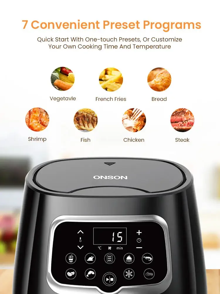 Well Designed Air Cooker Fryer 8 Preset Recipes Digital Fryer