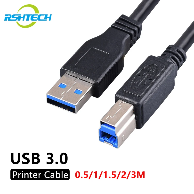 RSHTECH Printer Cable USB-A to USB-B 3.0 Cables 5Gbps High-Speed A Male to B Male for Desktop External Hard Drivers Scanner