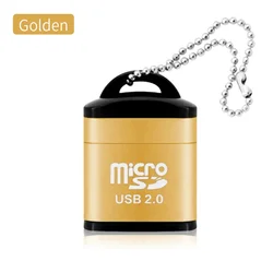 Compact High-Speed USB 2.0 Card Reader Adapter (Gold)