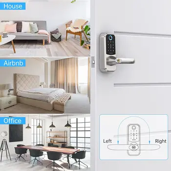 Smonet Hornbill Electronic Smart Door Lock Biometric Fingerprint Keyless Front Deadbolt Locks Wifi Remote Unlock Home IC Card 4