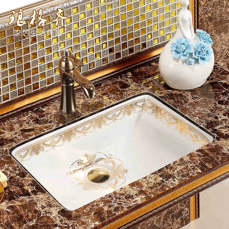 

Undercounter washbasin, ceramic washbasin, semi-built-in square wash basin, toilet washbasin accessories