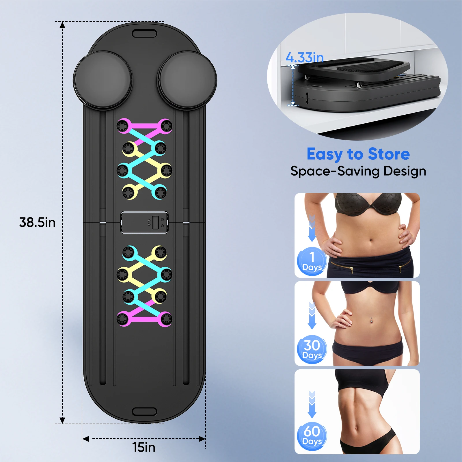 Tavola per esercizi addominali Tavola fitness ruota addominale Attrezzatura per allenamento per casa Pilates fitness musculation rueda addominale - immagine 4