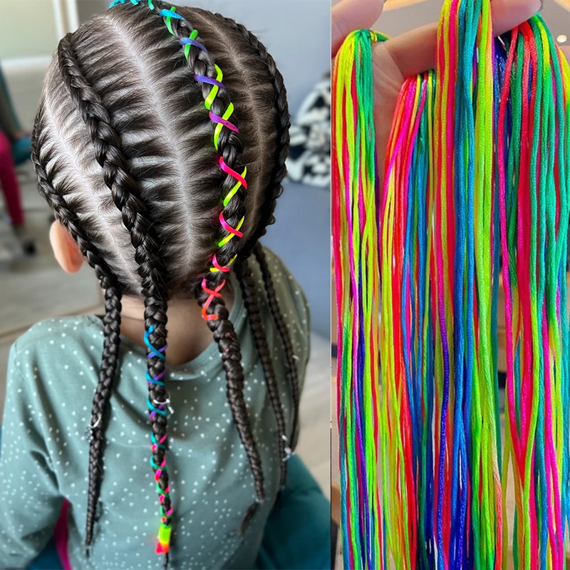 30Pcs/lot Colorful Rope Hair Ties 90cm Braiding Tassel Dreadlock Braided  Hip-Hop Cool Styling For Women Girls Kids Aceessories - AliExpress